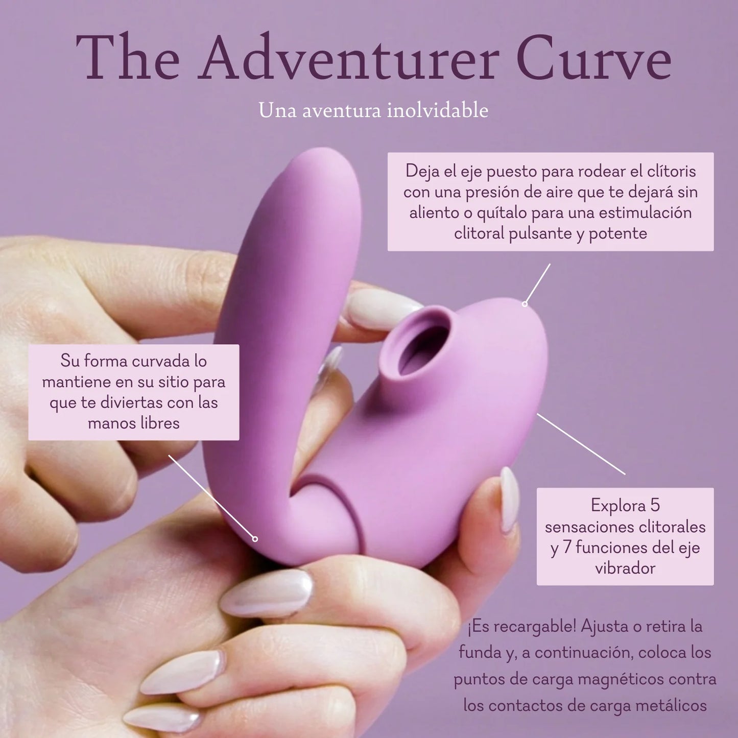 The Adventurer Curve - Vibrador de Doble Acción con Presión de Aire