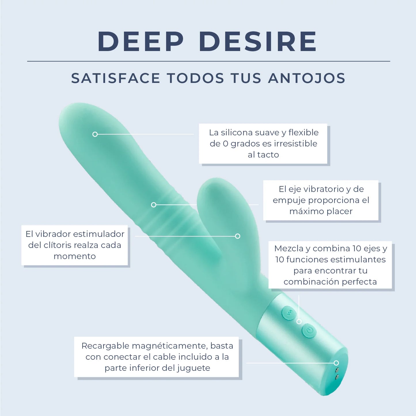 Deep Desire - Vibrador de Empuje de Doble Acción