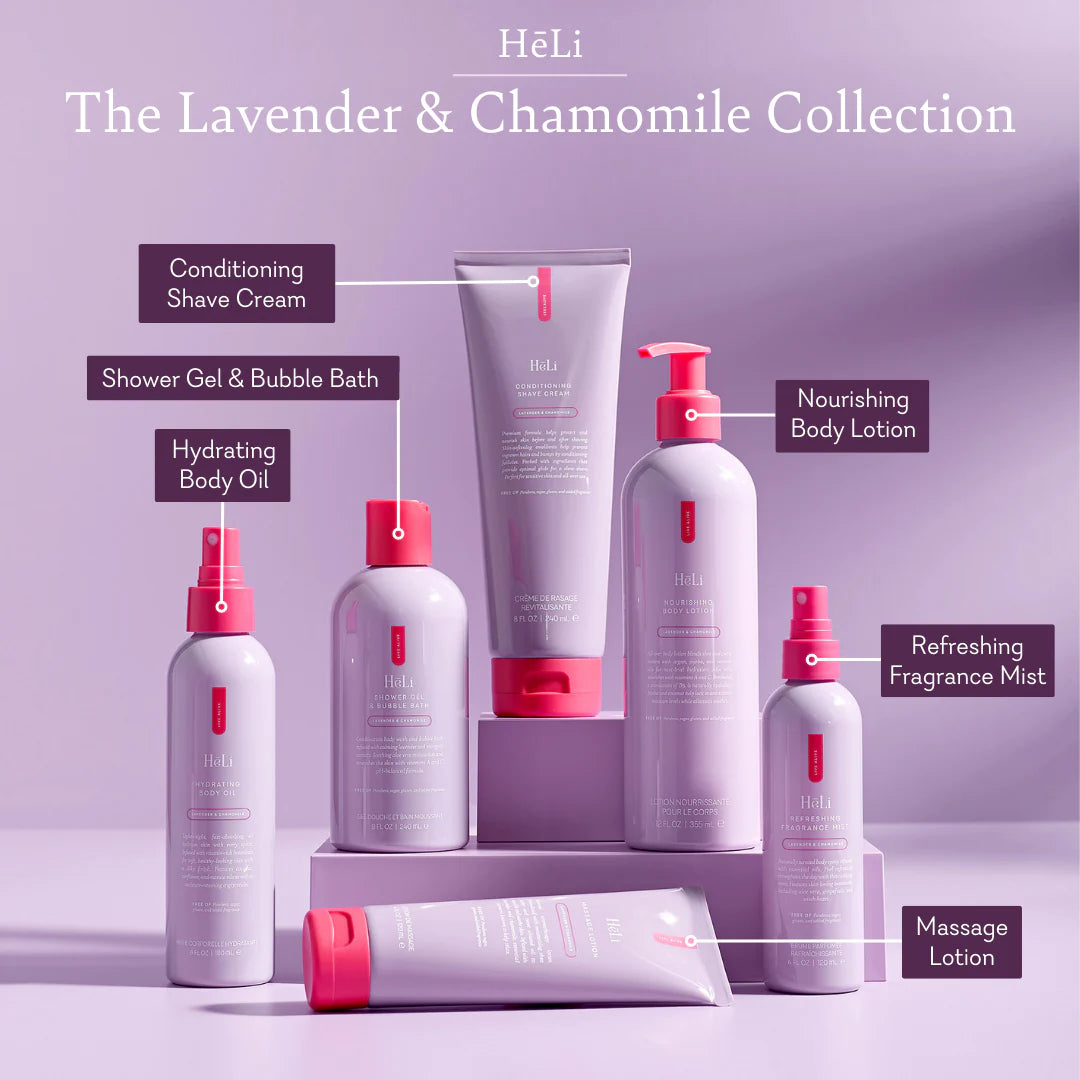 HēLi Lavender and Chamomile - Body Dew - Hydrating Body Oil (Aceite corporal hidratante)